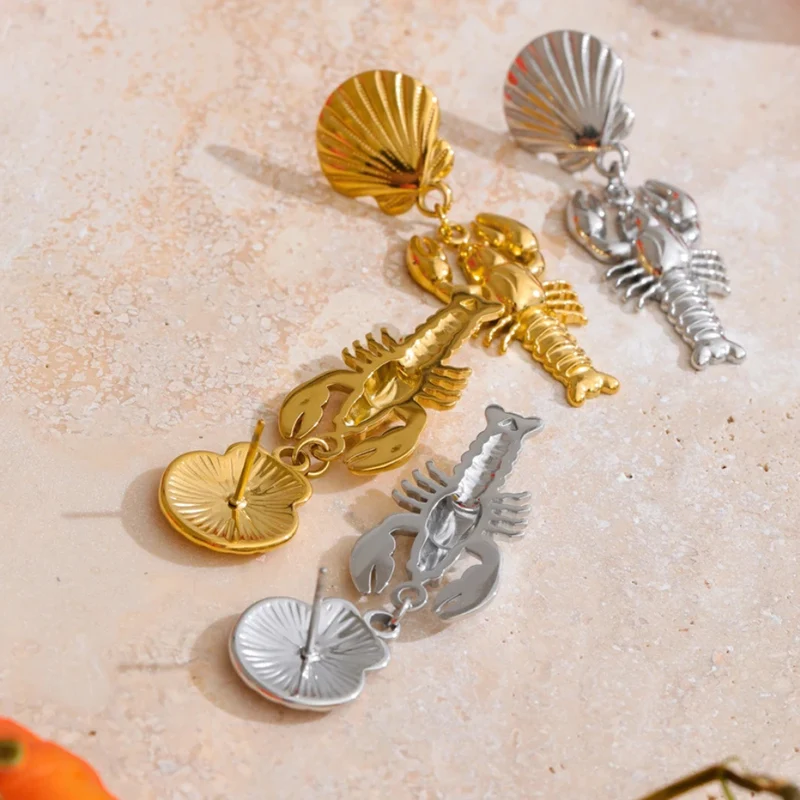 Boucles d'Oreilles Coquillage Homard