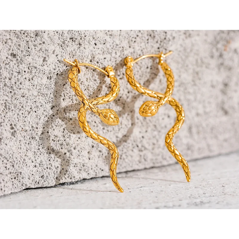 Boucles d'Oreilles Serpent Pendant