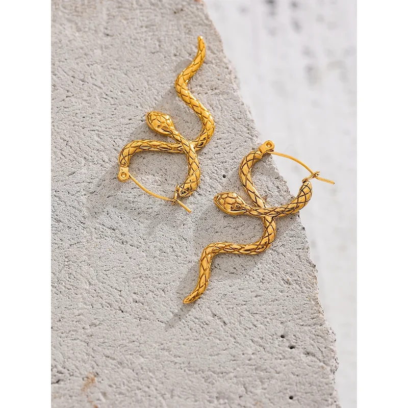 Boucles d'Oreilles Serpent Pendant