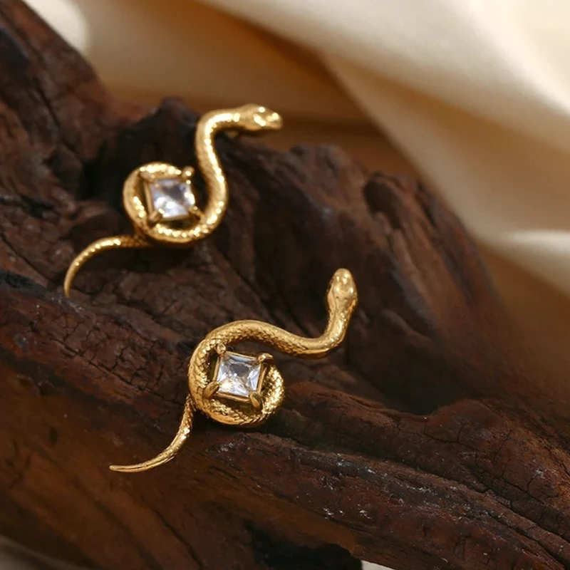 Boucles d'Oreilles Serpent Diamant