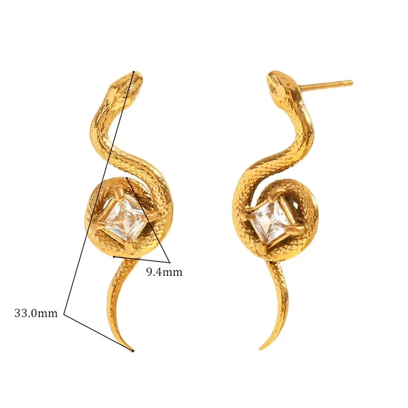 Boucles d'Oreilles Serpent Diamant