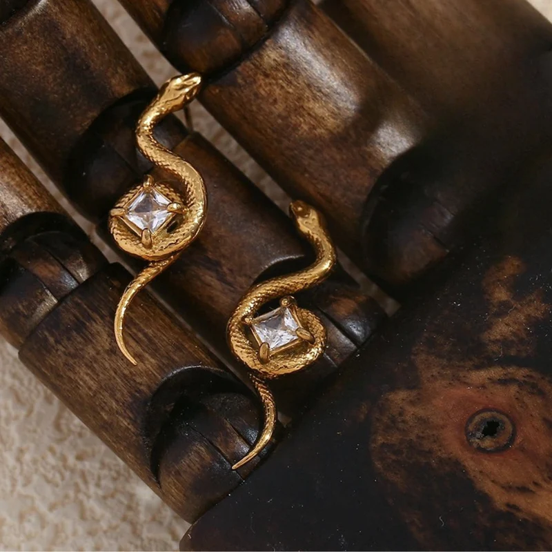 Boucles d'Oreilles Serpent Diamant
