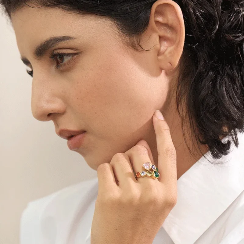 Bague 8 Coeurs Femme