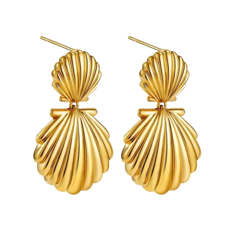 Boucles d'Oreilles Or Coquillage Femme