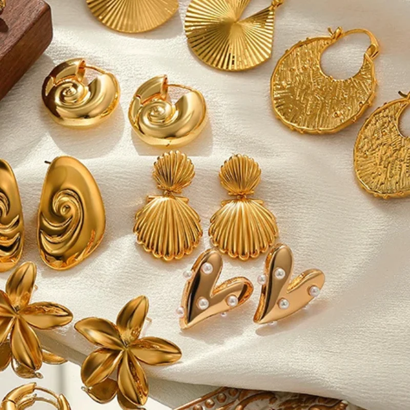 Boucles d'Oreilles Or Coquillage Femme