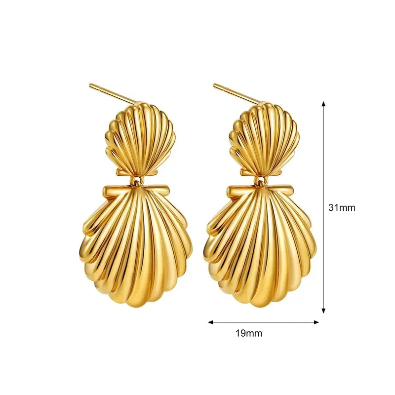 Boucles d'Oreilles Or Coquillage Femme