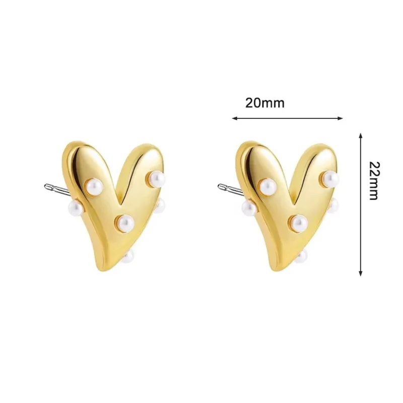 Boucles d'Oreilles Coeur Perles Blanches
