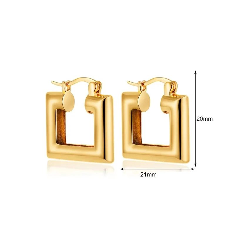 Boucles d'Oreilles Or Carrées