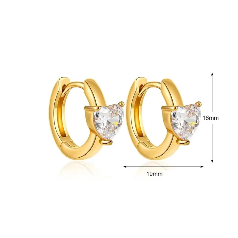 Boucles d'Oreilles Or Diamant Coeur