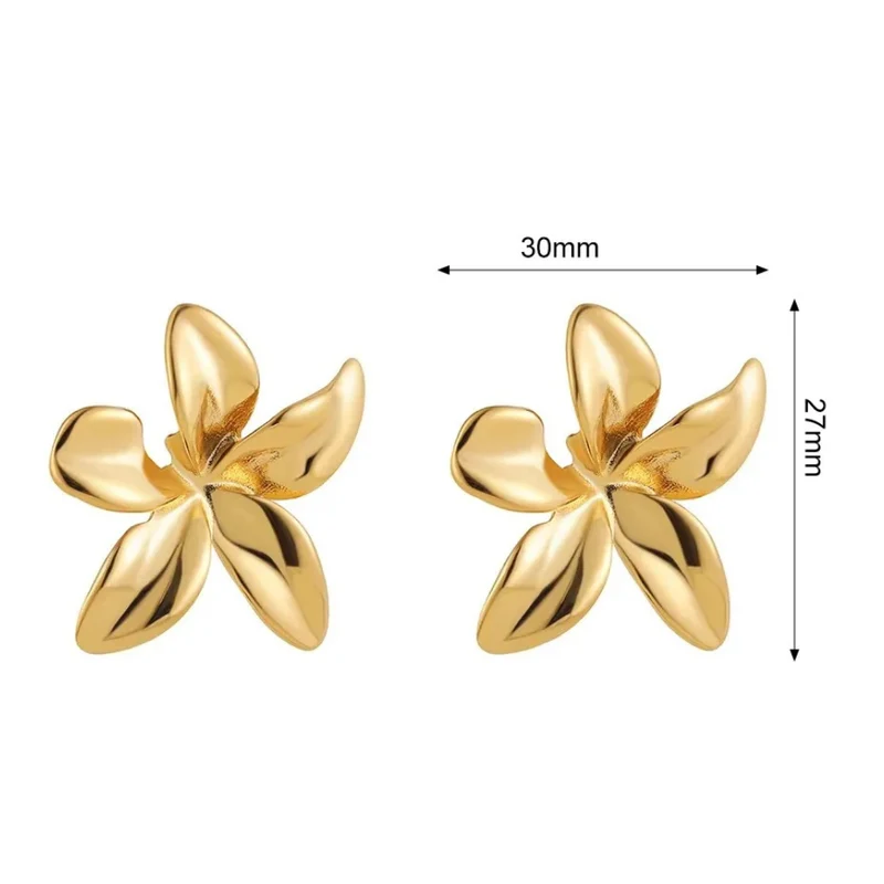 Boucles d'Oreilles Fleur Or Femme