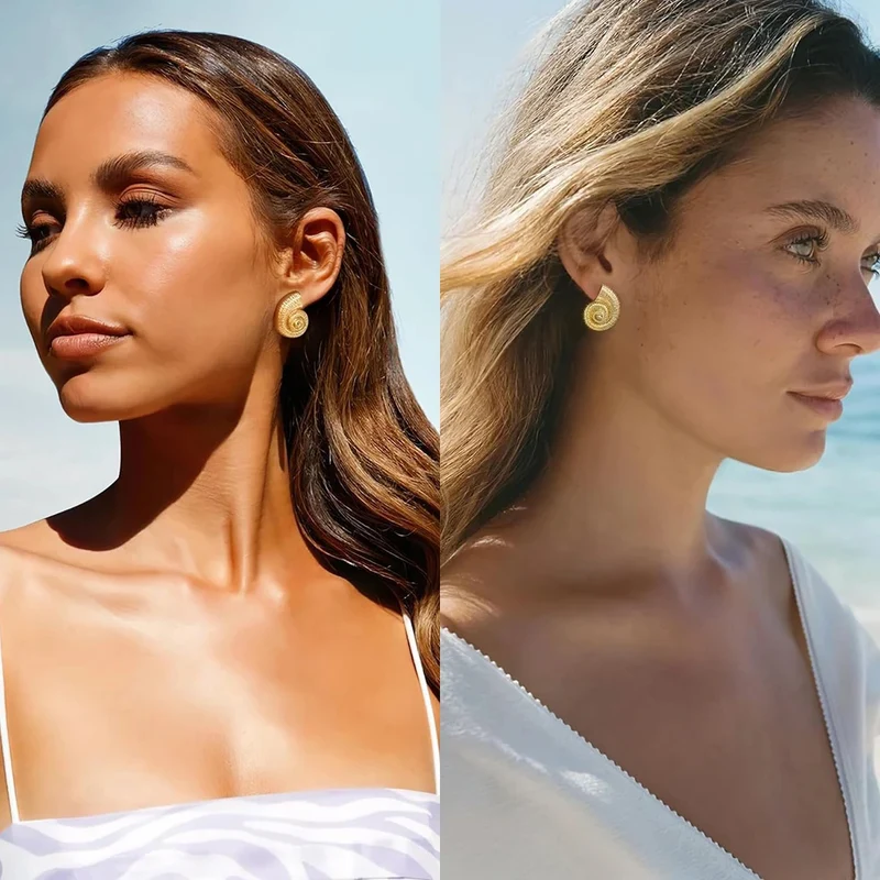Boucles d'Oreilles Coquillage Or