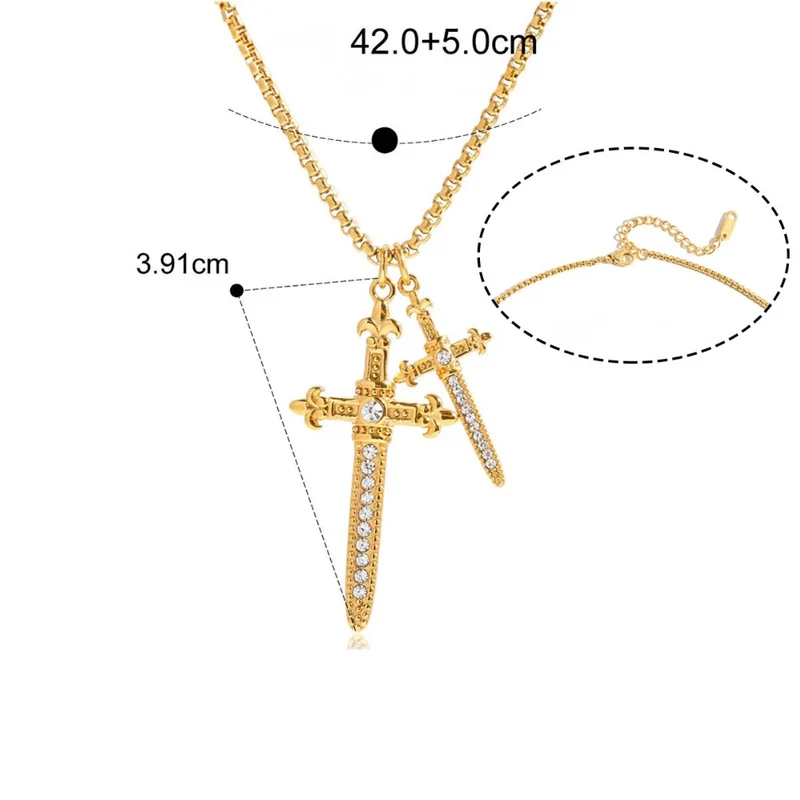 Collier Double Croix Femme