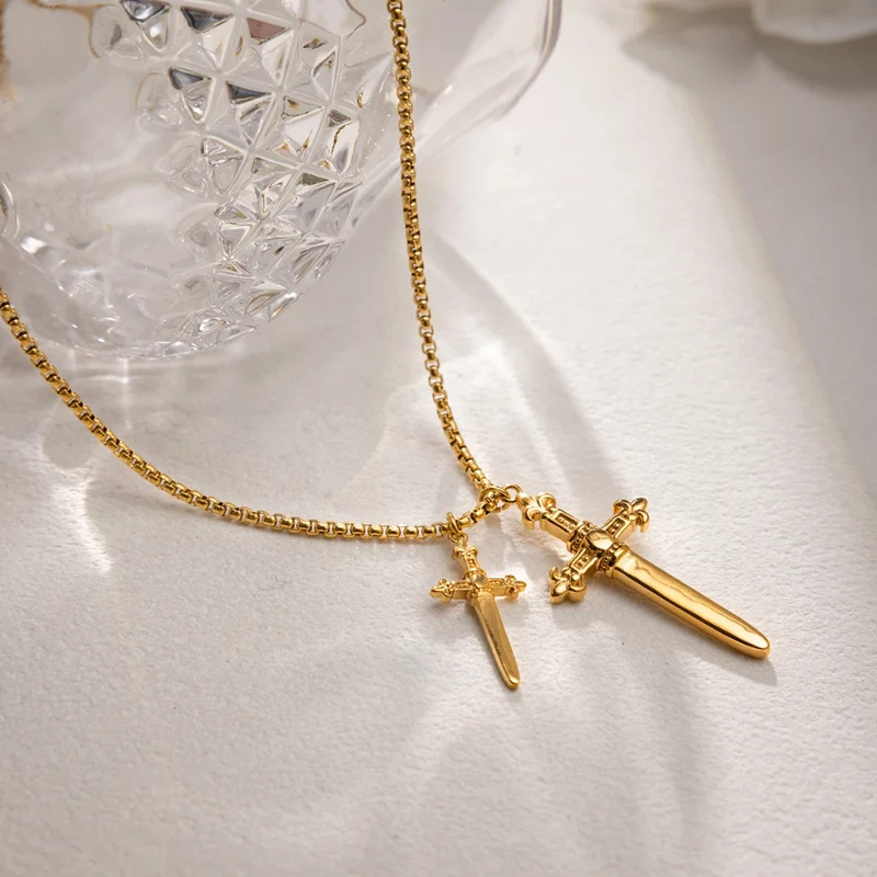 Collier Double Croix Femme