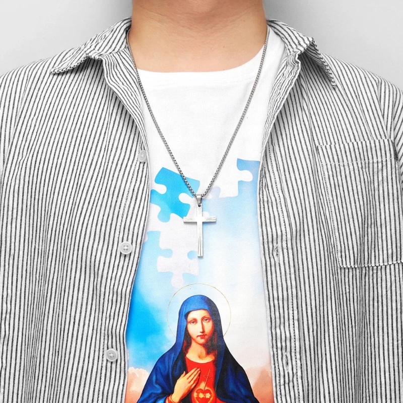Collier Croix Chrétienne Homme