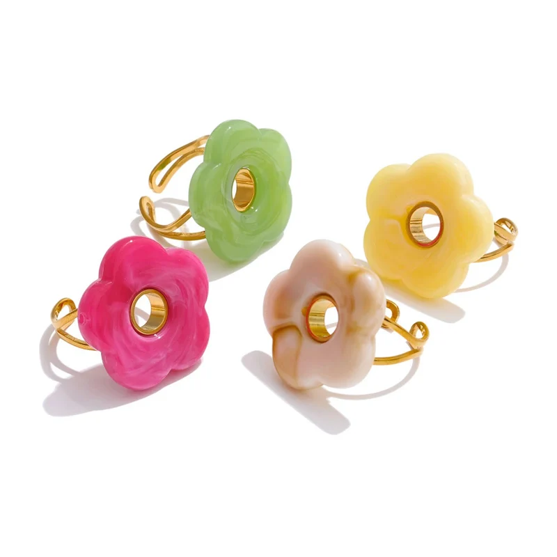 Bague Fleur Résine