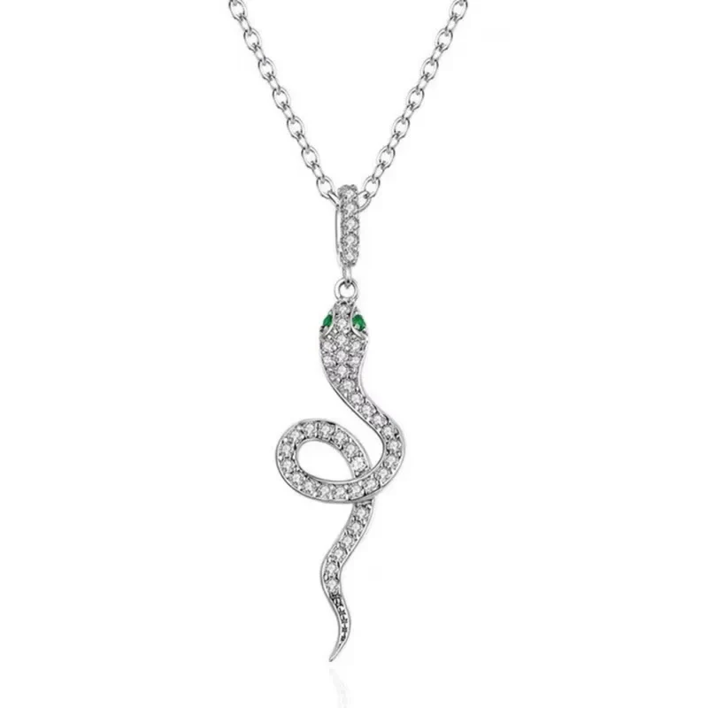 Collier Serpent Strass Argent