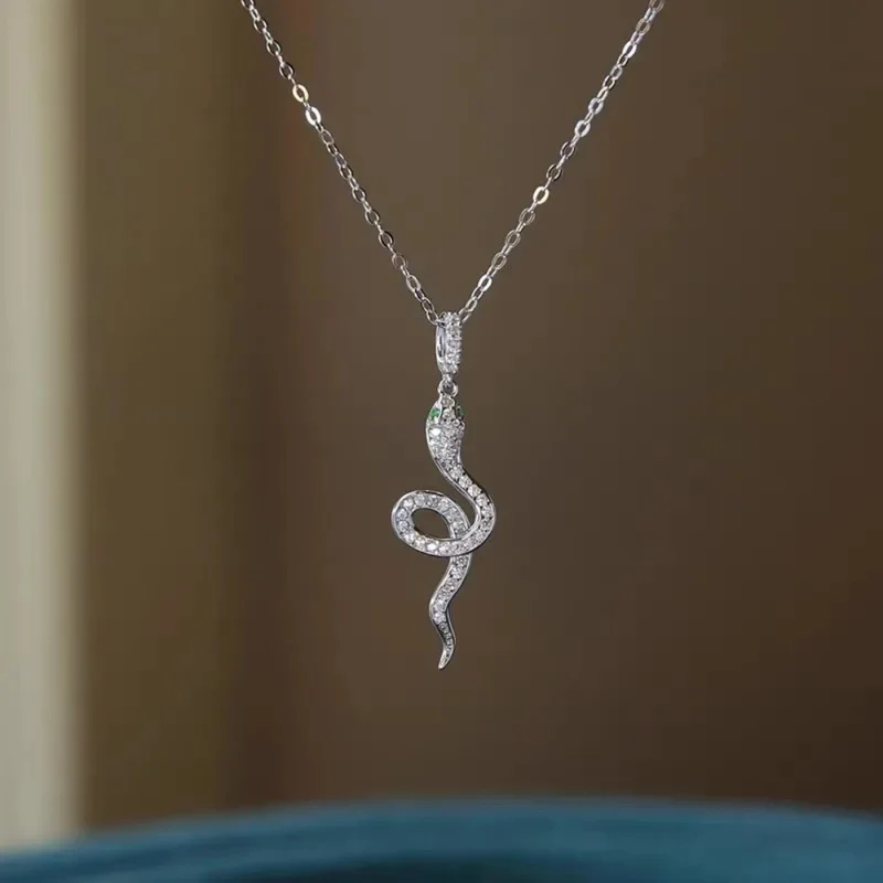 Collier Serpent Strass Argent