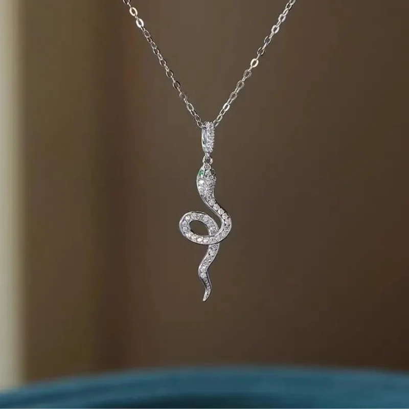 Collier Serpent Strass Argent