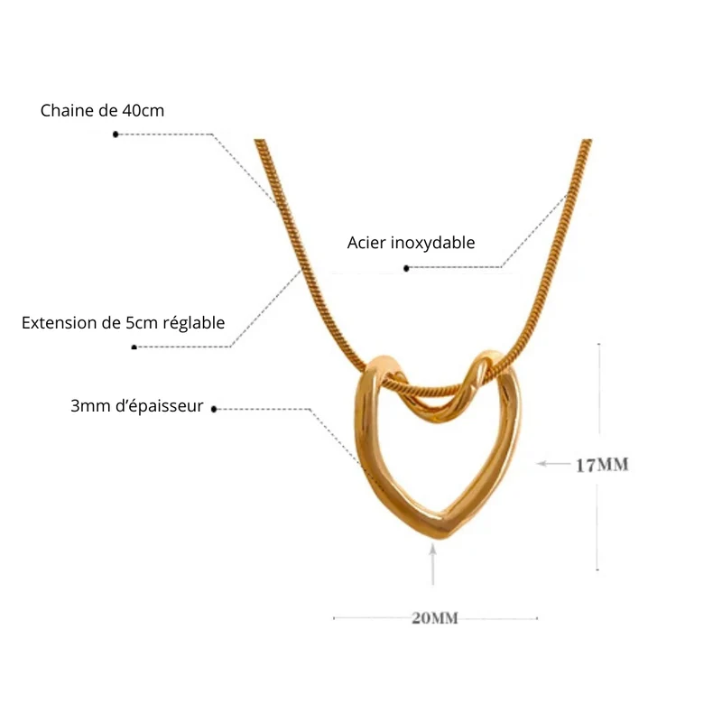 Collier Coeur Minimaliste