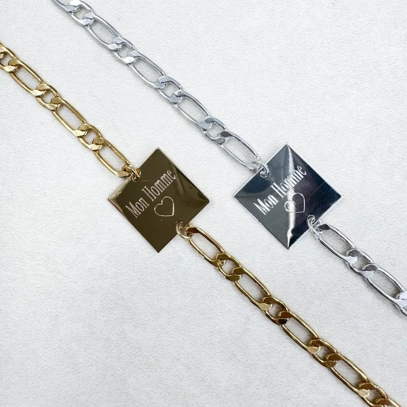 BRACELET "GRAVURE GOURMETTE" HOMME