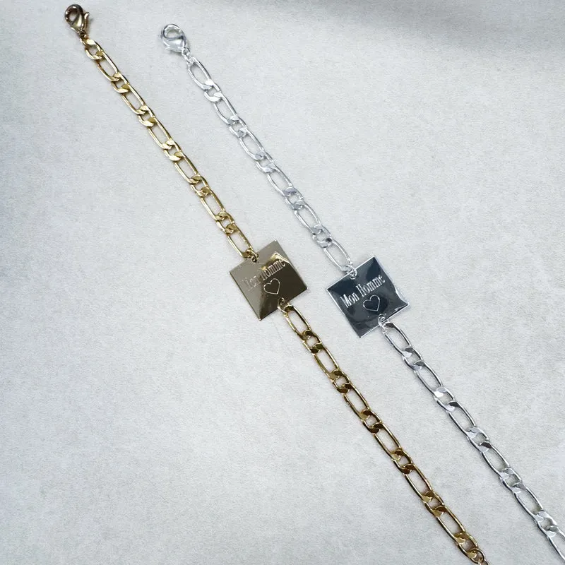 BRACELET "GRAVURE GOURMETTE" HOMME