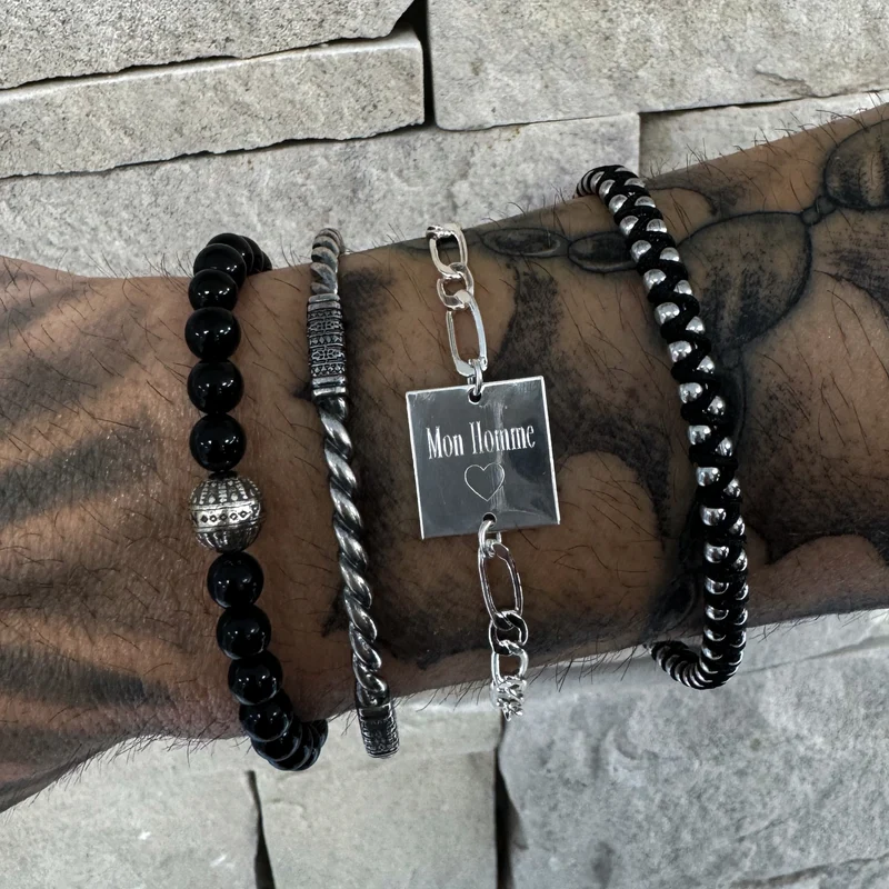 BRACELET "GRAVURE GOURMETTE" HOMME