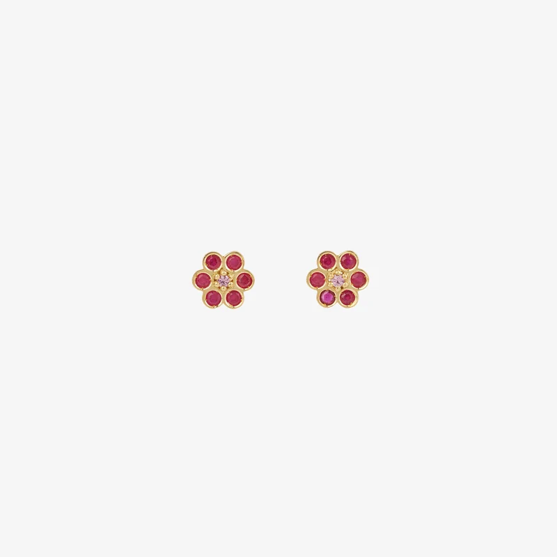 Miniflower Earrings 4–Red