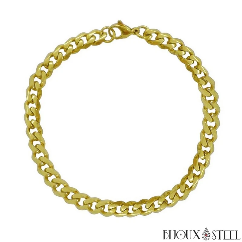 Bracelet maille cubaine en acier inoxydable