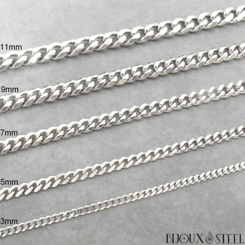 Bracelet maille cubaine en acier inoxydable