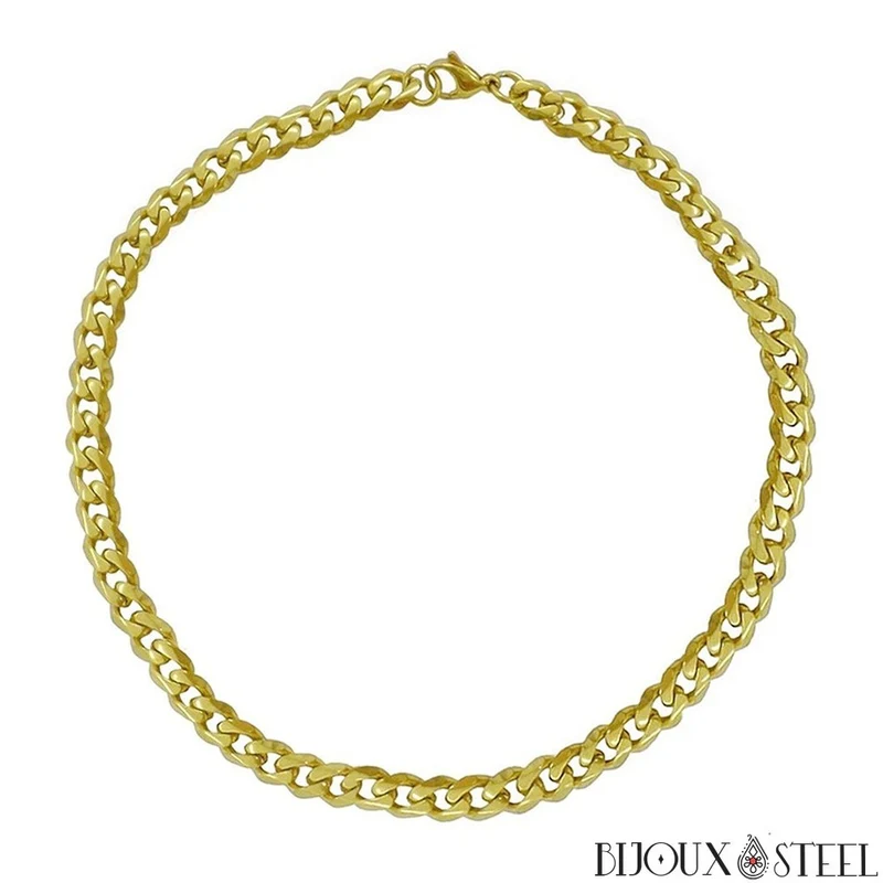 Bracelet gourmette à maille cubaine 3mm en acier inoxydable