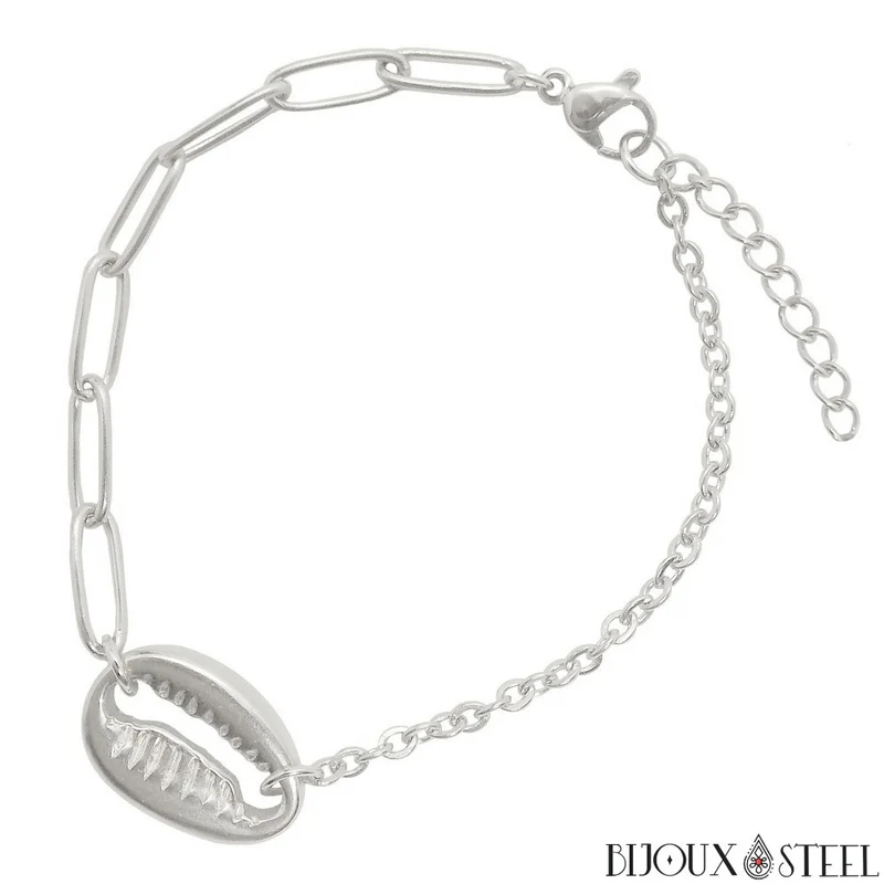 Bracelet cauri en acier inoxydable