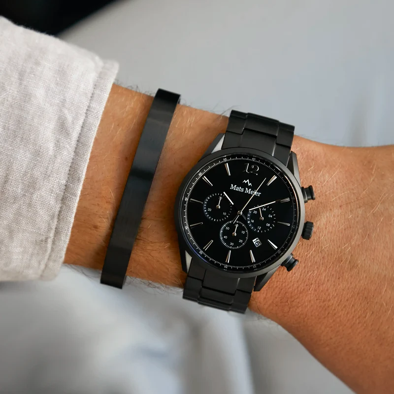 Mats Meier Annecy bracelet en acier noir MM320018