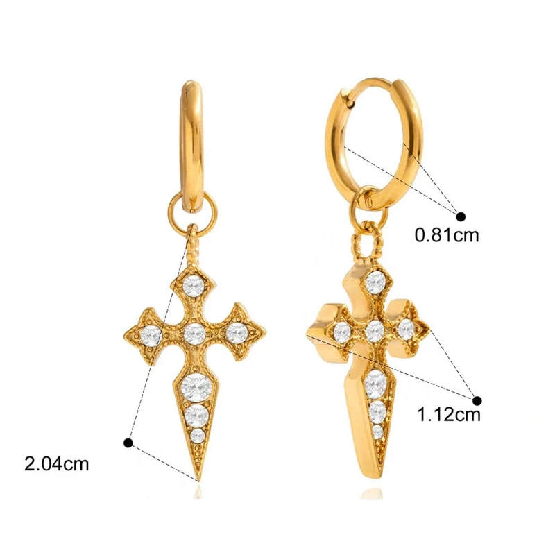 Boucles d'Oreilles Croix Pointue