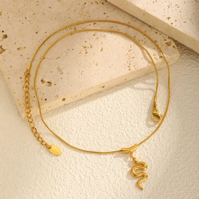 Collier Serpent Doré Femme