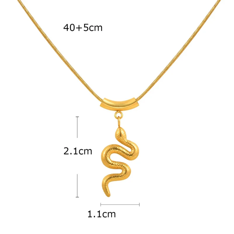 Collier Serpent Doré Femme