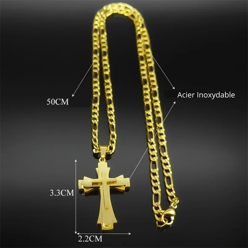 Collier Chaine et Grosse Croix