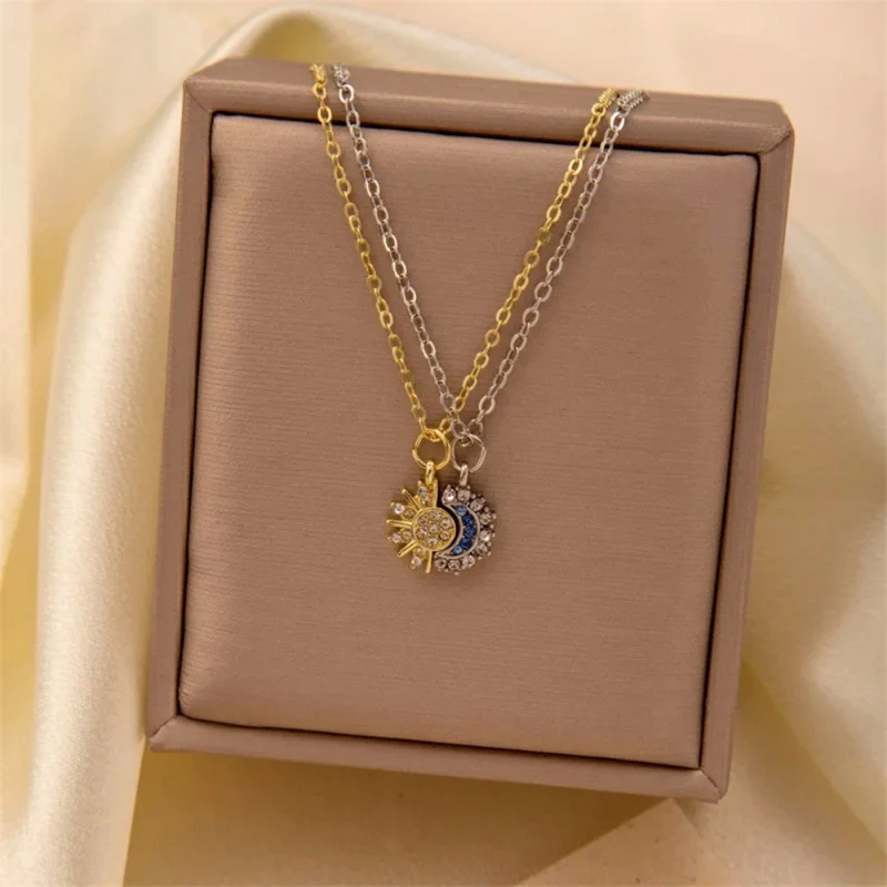 Collier Céleste Soleil et Lune