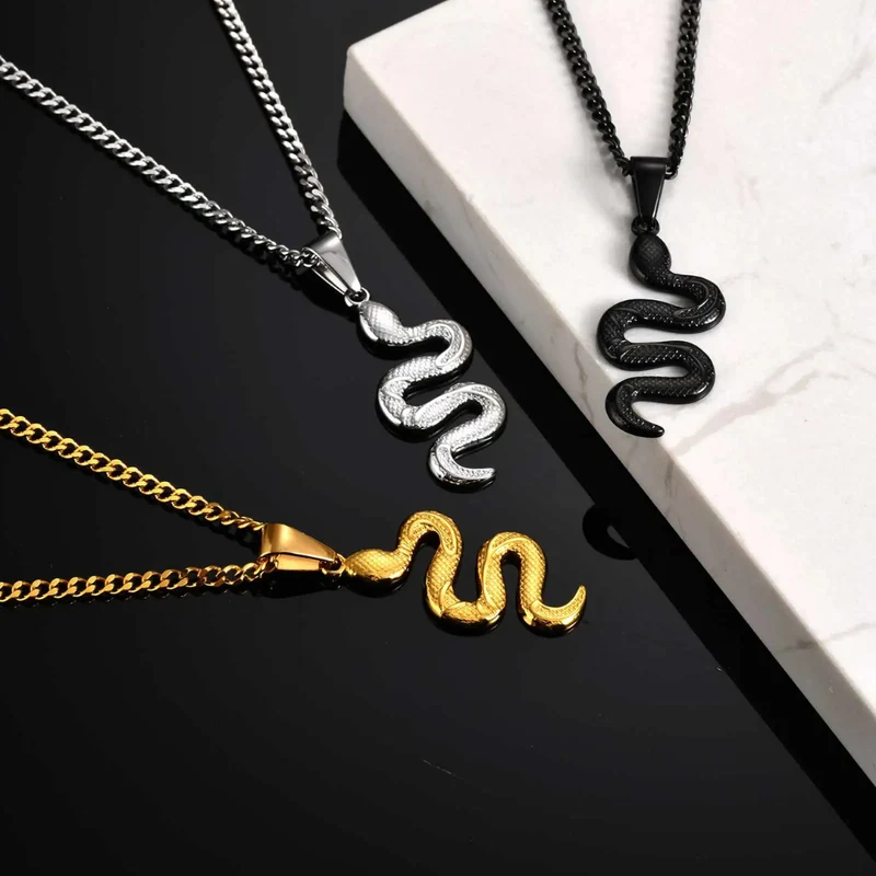 Collier Serpent Homme Or