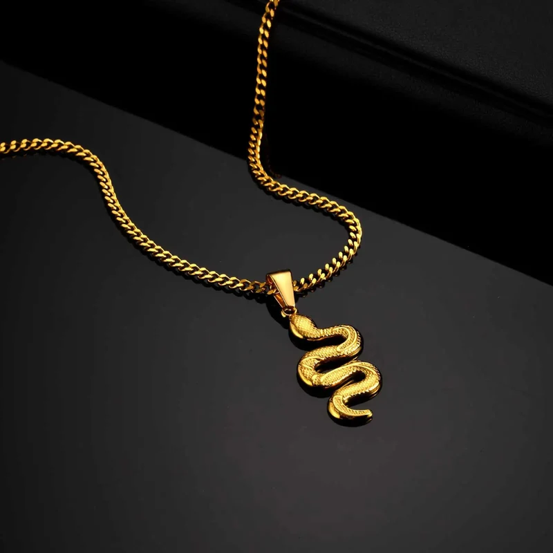 Collier Serpent Homme Or