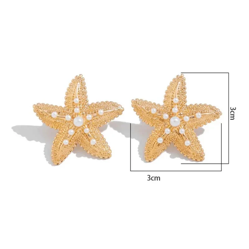 Boucles d'Oreilles Étoile de Mer Perles