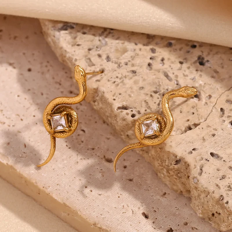 Boucles d'Oreilles Serpent Diamant