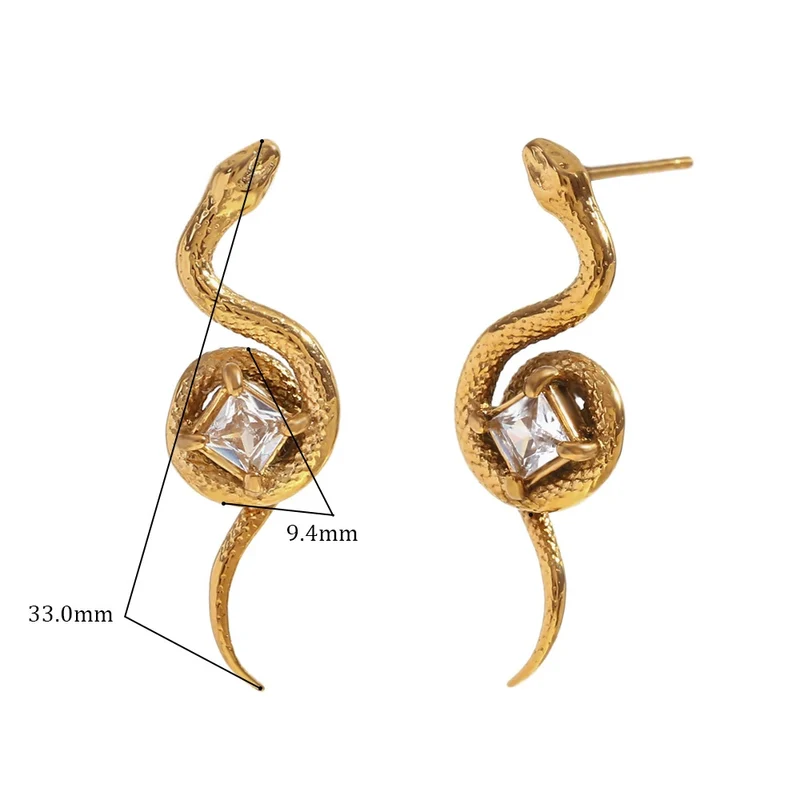 Boucles d'Oreilles Serpent Diamant