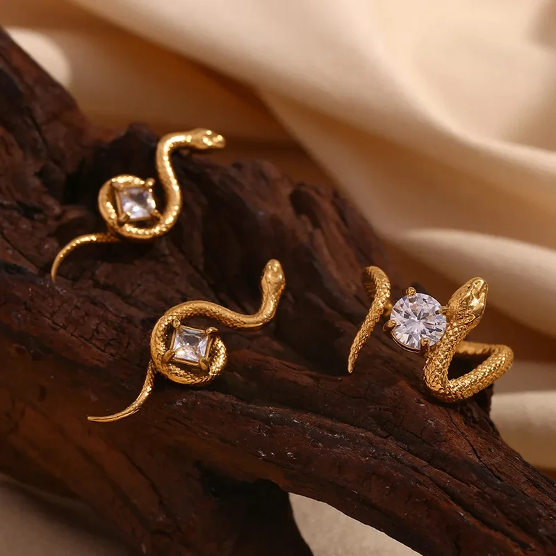 Boucles d'Oreilles Serpent Diamant
