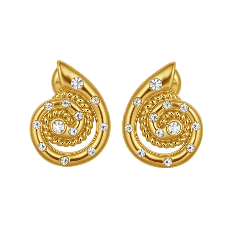 Boucles d'Oreilles Coquillage Strass