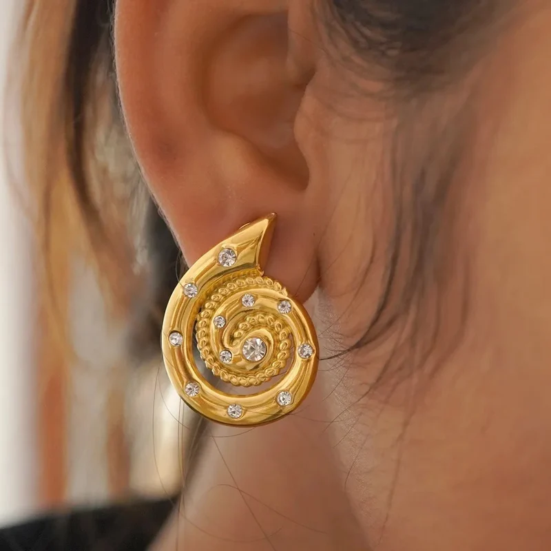 Boucles d'Oreilles Coquillage Strass