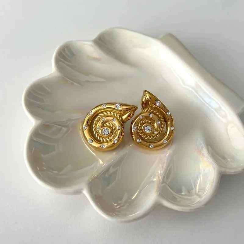 Boucles d'Oreilles Coquillage Strass