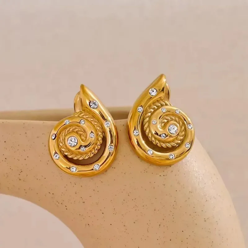 Boucles d'Oreilles Coquillage Strass