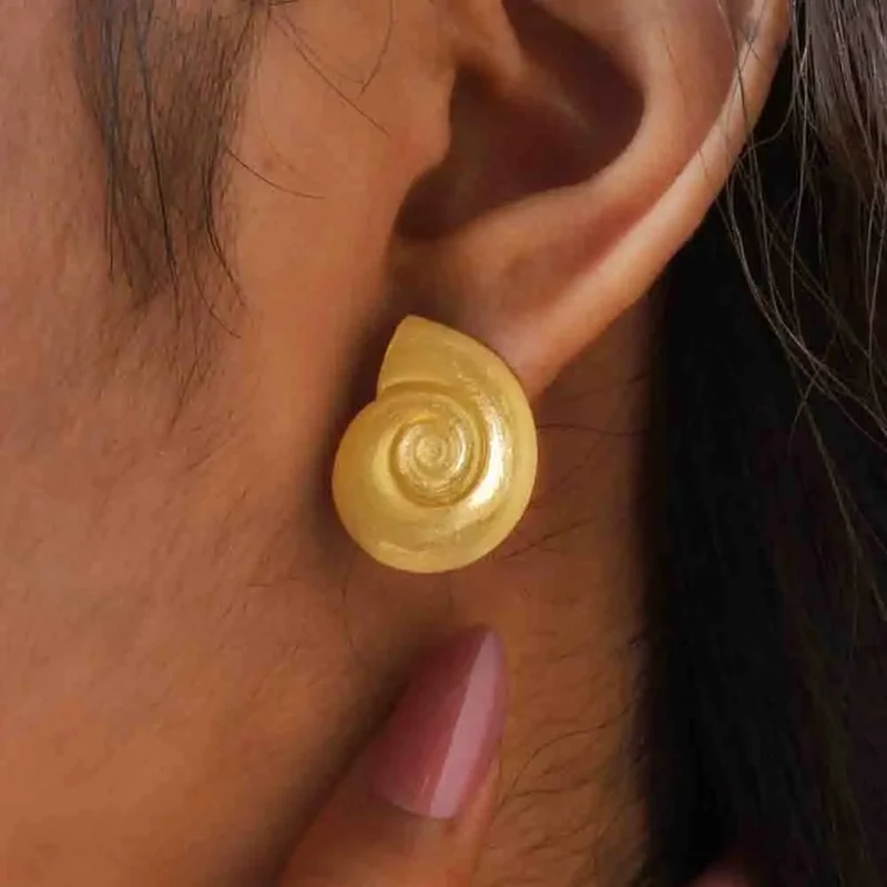 Boucles d'Oreilles Coquillage Or Femme