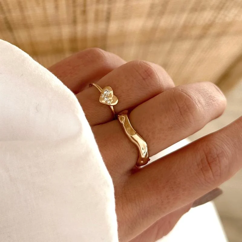Bague "Gilia" plaqué or
