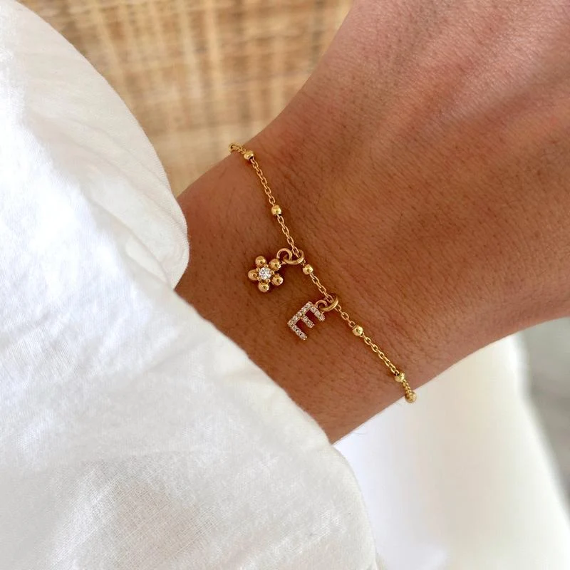 Bracelet "Luce" fleur plaqué or